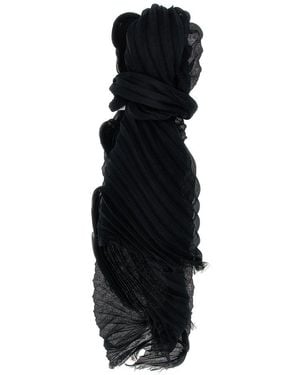 Issey Miyake 'Ramie Pleats' Scarf - Black