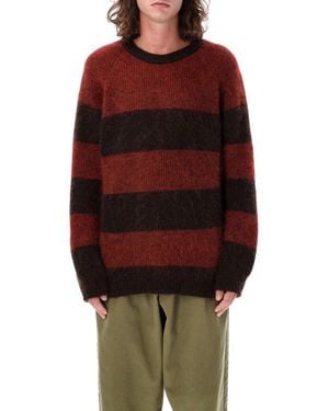 YMC Striped Mohair Pullover - Red