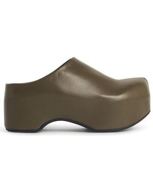 Marni Logo-Embossed Slip-On Clogs - Brown