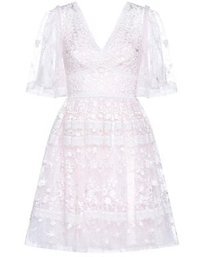 Needle & Thread Floral Embroidered Dress - White