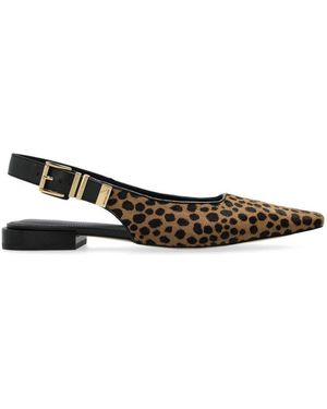 MICHAEL Michael Kors Darrington Leopard Printed Slingback Flat Shoes - Multicolour