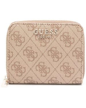 Guess Laurel 4G Logo Mini Wallet - Natural