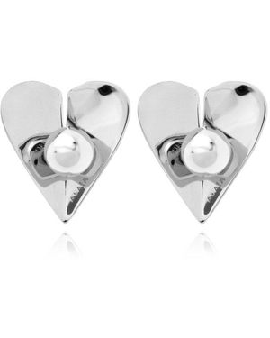 Alaïa Le Coeur Torn Earrings in White | Lyst UK