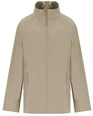 Max Mara Noveli Zip-Up High Neck Jacket - Natural
