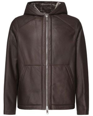 Yves Salomon Hooded Coat - Brown