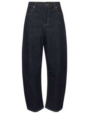 デニム・ジーパン SELF PORTRAIT DENIM BARREL JEANS Indigo Barrel Leg Jeans – self-portrait