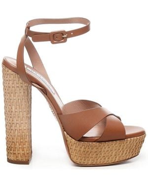 Aquazzura Sunseeker Heeled Sandals - Brown