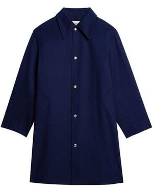 Ami Paris Single-Breasted Coat - Blue