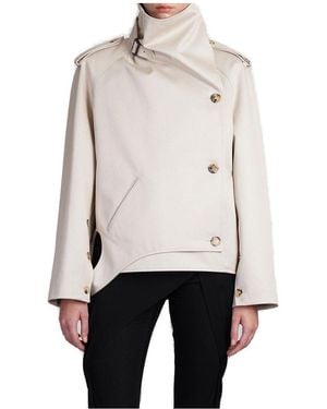 Courreges Oblique Short Trench Coat - Natural