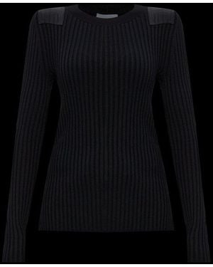 Helmut Lang Knitted Crewneck Top - Black