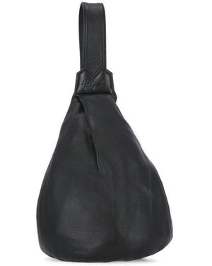 discord Yohji Yamamoto Logo Embossed Zipped Shoulder Bag - Black