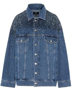7 For All Mankind Embellished Jacket - Blue