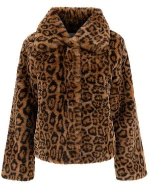 Apparis Elis Patterned Coat - Brown