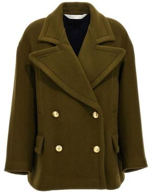 Palm Angels Palm Embroidery Coat - Green