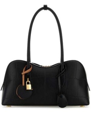 Stella McCartney Ryder Embossed Shoulder Bag - Black