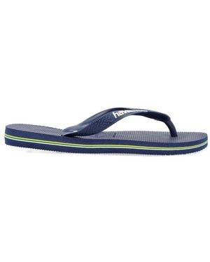 Havaianas Brasil Logo Thong Sandals - Blue