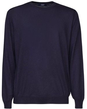 Fedeli Crew Neck Sweater - Blue