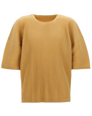 Homme Plissé Issey Miyake Mc July Crew Neck T-Shirt - Natural