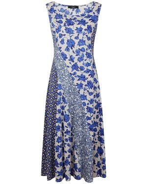 Weekend by Maxmara Cubano Floral Patterned Sleeveless Dress - Blue