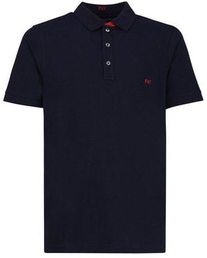 Fay Logo-Embroidered Short-Sleeved Polo Shirt - Blue