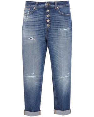 Dondup Distressed Button-Fly Pants - Blue