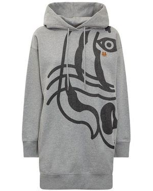 KENZO Hooded Dress in Grey Lyst UK