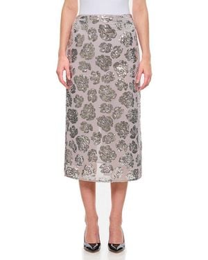ROTATE BIRGER CHRISTENSEN Sequin Chiffon Skirt - Grey