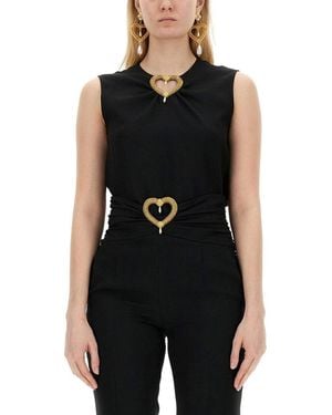 Moschino Blouse With Heart Applique - Black