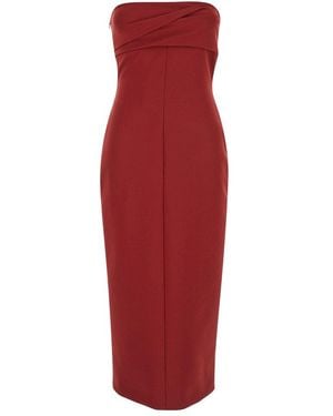 Philosophy Di Lorenzo Serafini Midi Bustier Dress With Draped Detail - Red