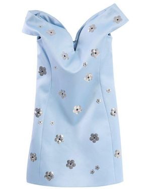 Marc Jacobs Sequin Daisy Embellished Dress - Blue