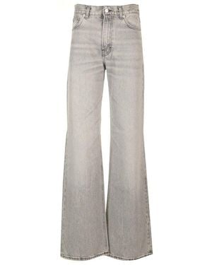 Haikure Korea Logo Patch Mid-rise Jeans - Grey