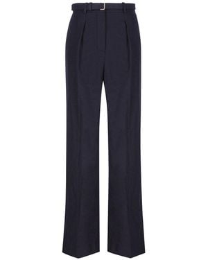 Loro Piana Belted Pleated Trousers - Blue