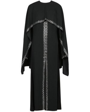 Rabanne Embellished Satin Crepe Long Dress - Black