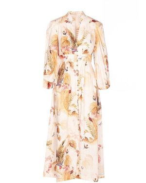 Zimmermann Ascension Linen Long Dress - Natural