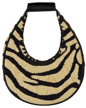 STAUD Moon Zebra Tote Bag - Black