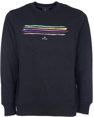 Paul Smith Stripe Trim Crewneck Sweatshirt in Blue for Men Lyst UK