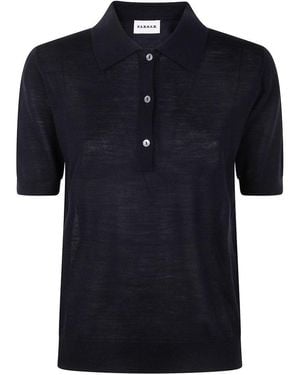 P.A.R.O.S.H. Short-Sleeved Knitted Polo Shirt - Blue