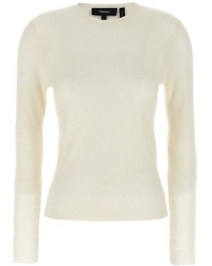 Theory Fitted Long Sleeved Knitted Top - Black