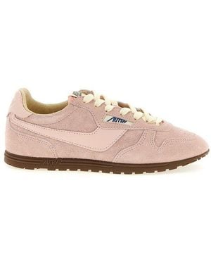 Autry Windspin Lace-Up Trainers - Pink