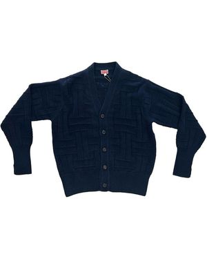 KENZO Textured Knit Cardigan - Blue
