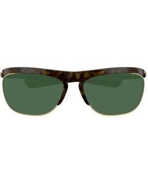 Bottega Veneta Shield Frame Sunglasses - Green