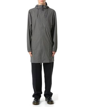 Rains Long Storm Breaker Raincoat - Grey