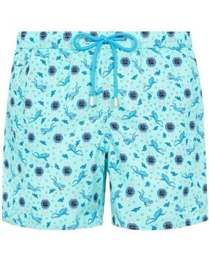 Mc2 Saint Barth Diver Print Swim Shorts - Blue
