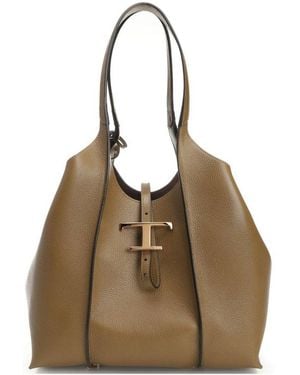 Tod's T Timeless Small Shopping Bag - Brown