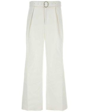 Jil Sander Cotton Wide-Leg Pant - White