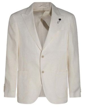 Lardini Single-Breasted Tailored Blazer - White