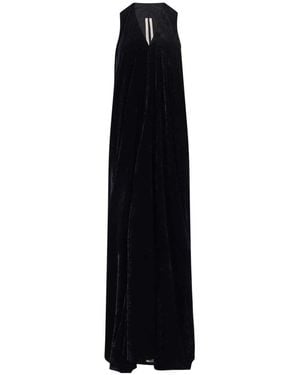 Rick Owens V-Neck Sleeveless Midi Dress - Black
