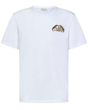 McQueen Embroidered Cotton T-Shirt - White