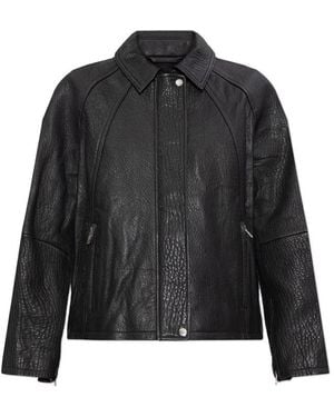 Samsøe & Samsøe Textured Zip-Up Jacket - Black
