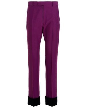 Gucci Corduroy Hem Gauze Pants - Purple
